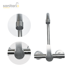 Wall-Mounted Kitchen Mixer – Hot & Cold | SUS304 Stainless Steel