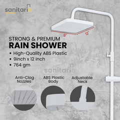 Edge Flow – Hydropower LED Shower System with Rainfall, Hand Shower & Jet Spray (Complete Set)