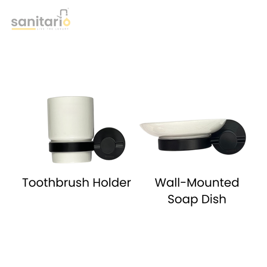 6-Piece Matte Black Bathroom Accessories Set – Premium Quality | Wesda