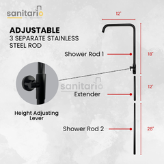 Edge Flow – Hydropower LED Shower System with Rainfall, Hand Shower & Jet Spray (Complete Set)