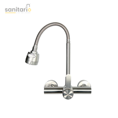 360° Movable Shower Neck Kitchen Mixer – Stainless Steel