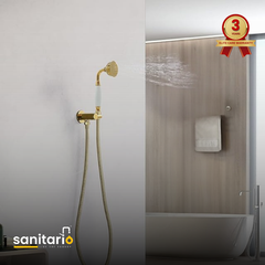 Vintage Royale Brass Hand Shower Set with Ceramic Handle