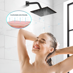 Sleek Design Overhead Rain Shower – Stainless Steel 304 | Matte Black