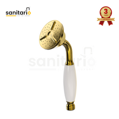 Vintage Royale Brass Hand Shower Set with Ceramic Handle