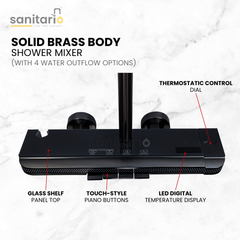 Nova Shadow – Hydropower LED Shower System with Rainfall, Hand Shower & Jet Spray (Complete Set)