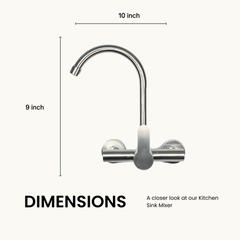 Wall-Mounted Kitchen Mixer – Hot & Cold | SUS304 Stainless Steel
