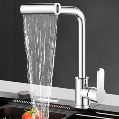 Premium Waterfall Kitchen Faucet with Pull-Out Spout | 4 Water Modes