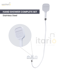 Luxury Hand Shower Set – White 304 Stainless Steel, Complete Set