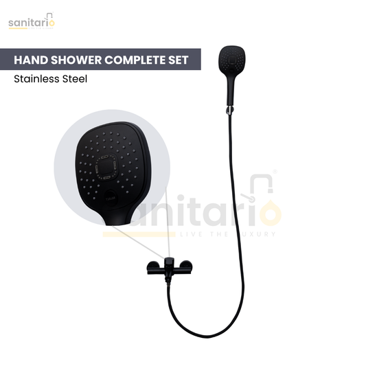 Luxury Hand Shower Complete Set – Matte Black 304 Stainless Steel