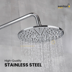 Round Stainless Steel Rain Shower – Smooth, Relaxing Water Flow