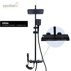 Vega – Hydropower LED Shower System with Rainfall, Hand Shower & Jet Spray (Complete Set)