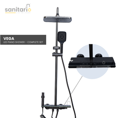 Vega – Hydropower LED Shower System with Rainfall, Hand Shower & Jet Spray (Complete Set)