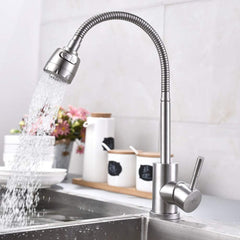 360° Movable Shower Neck Kitchen Mixer – Stainless Steel