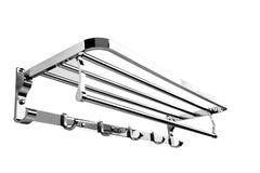 Elegant Towel Rack with Built-in Shelf & Hooks – Stainless Steel 304