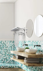 Elegant Towel Rack with Built-in Shelf & Hooks – Stainless Steel 304