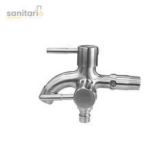 Stainless Steel Two-Way Lever Bib Tap – Dual-Function & Stylish Design