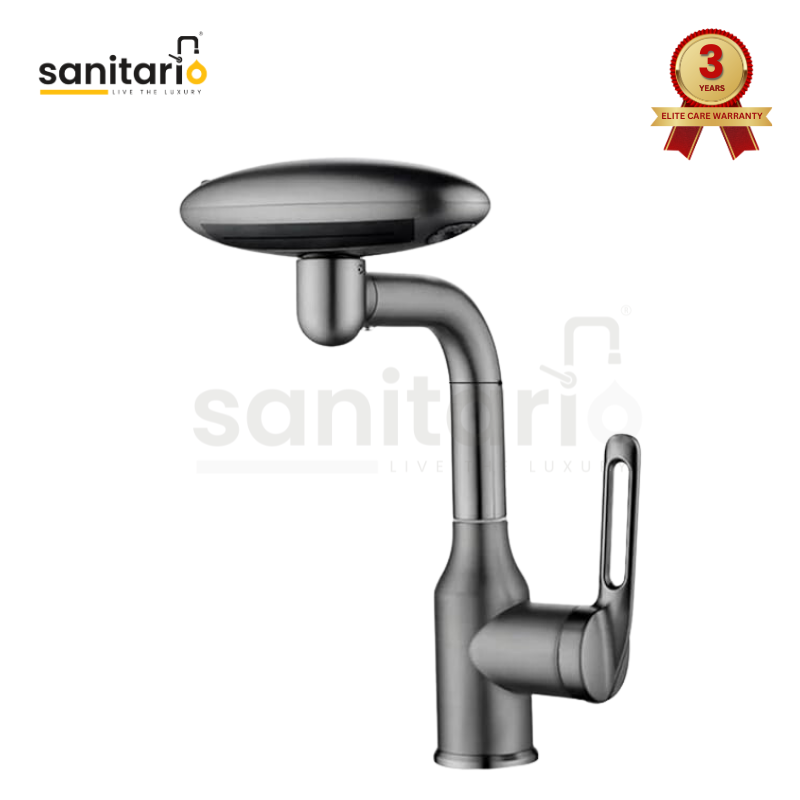 360° Rotatable Waterfall Faucet – 4 Modes, Hot & Cold Mixer for Bathroom & Kitchen