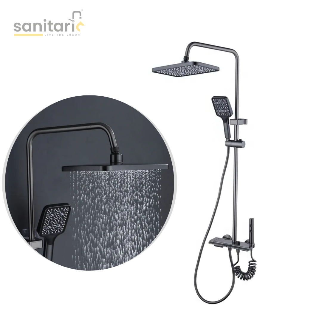 Piano LED Shower System – Rainfall & Hand Shower Set