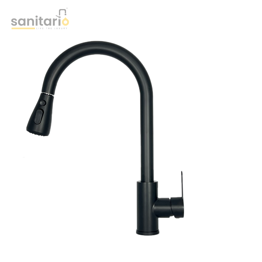 High Arc Pull-Out Kitchen Faucet – Stainless Steel 304