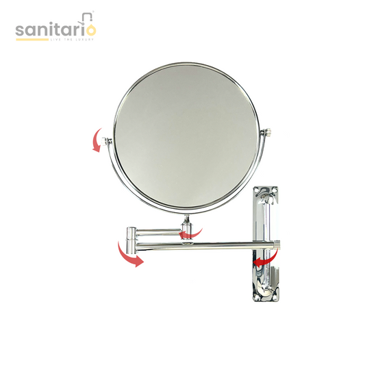 Dual-Sided 360° Magnifying Mirror – Sleek, Adjustable & Wall-Mounted