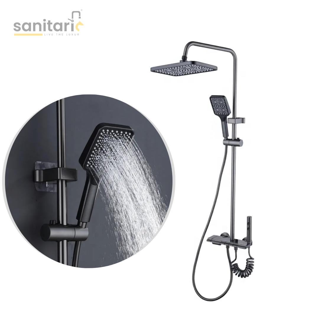 Piano LED Shower System – Rainfall & Hand Shower Set