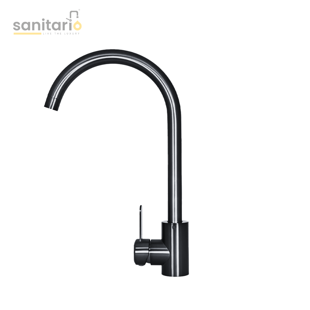 Modern Round-Neck Kitchen Faucet – SUS-304 Stainless Steel