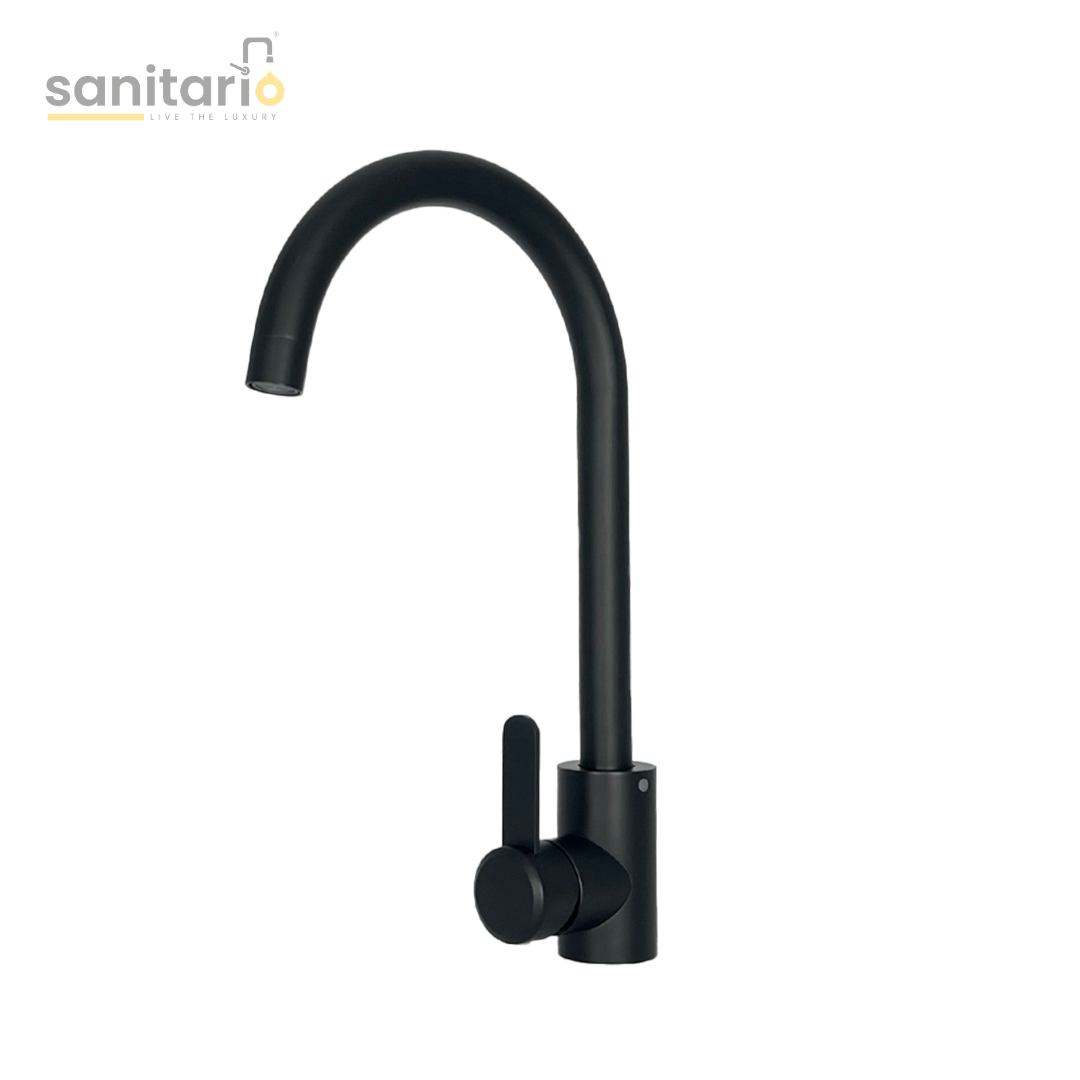 Modern Round-Neck Kitchen Faucet – SUS-304 Stainless Steel