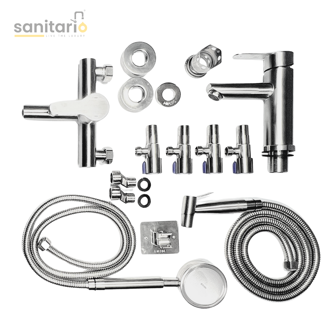 Luxury Hand Shower Set – Stainless Steel 304, Complete Set