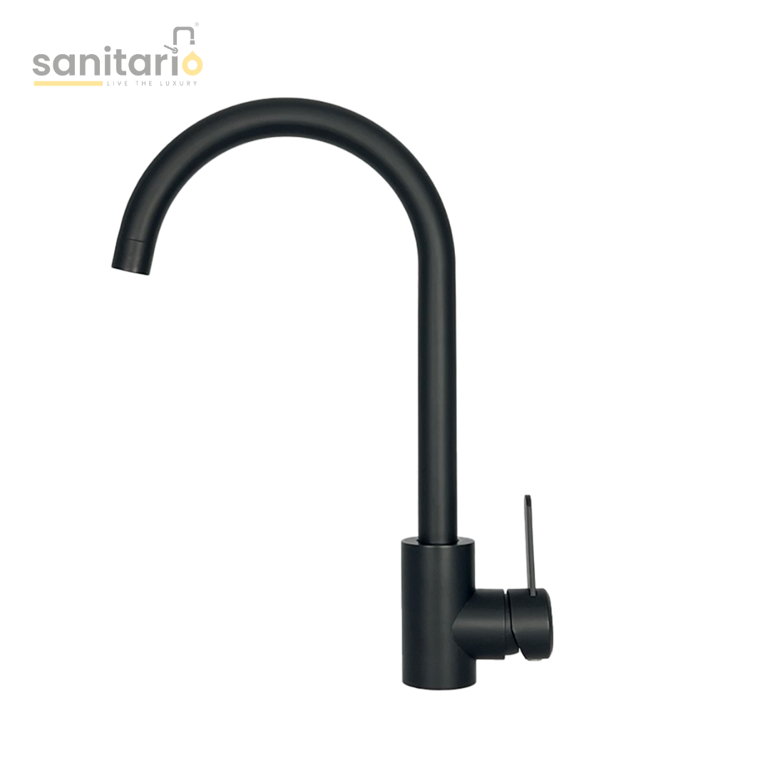 Modern Round-Neck Kitchen Faucet – SUS-304 Stainless Steel