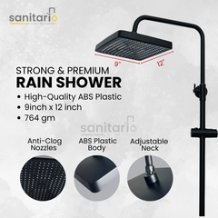 Vega – Hydropower LED Shower System with Rainfall, Hand Shower & Jet Spray (Complete Set)