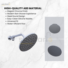 Round ABS Plastic Rain Shower – Stylish & Durable Ceiling Shower