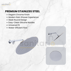 Round Stainless Steel Rain Shower – Smooth, Relaxing Water Flow