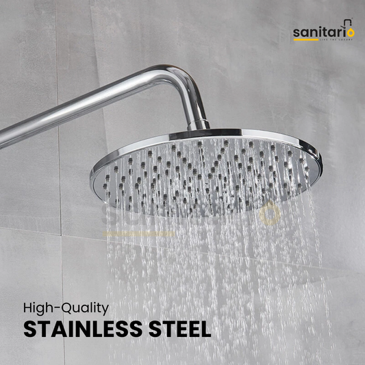 Round Stainless Steel Rain Shower – Smooth, Relaxing Water Flow