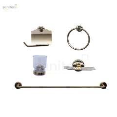 5-Piece Bathroom Accessories Set - Stainless Steel
