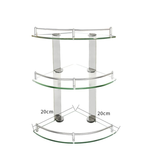 3 Tier Bathroom Glass Shelf Corner